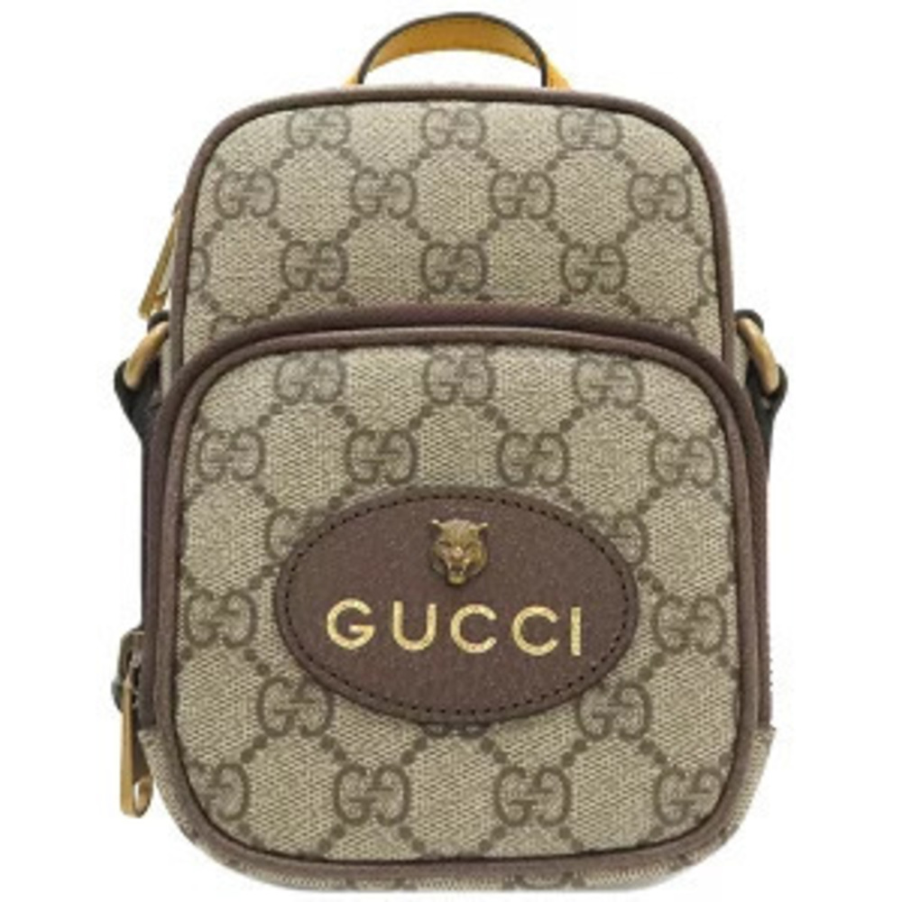 Gucci Neo GG Supreme Canvas Shoulder Bag Beige Cream x Ebony